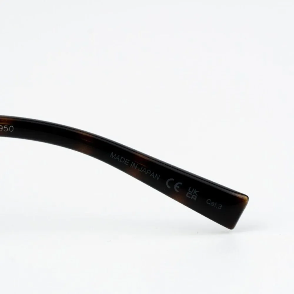 NEW Saint Laurent SL707 001 Silver Havana Grey Oval Unisex Sunglasses